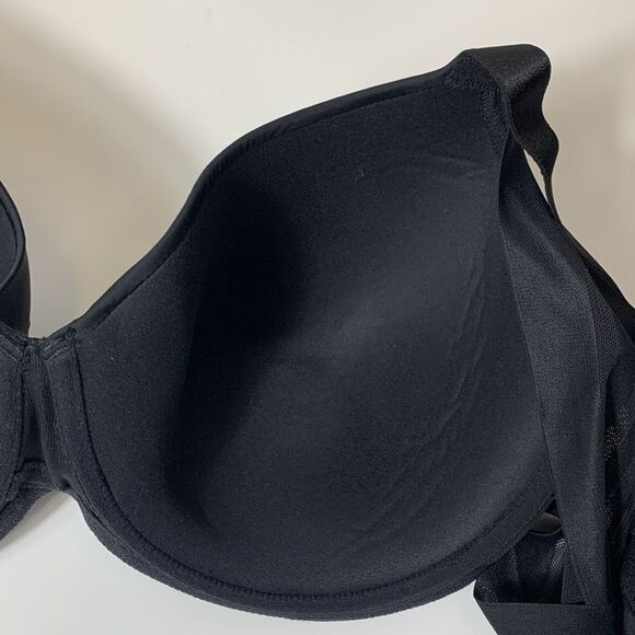 Paramour By Felina Black Marvelous Side Smoothing Underwire T-Shirt Bra Sz 38DDD - Picture 10 of 10